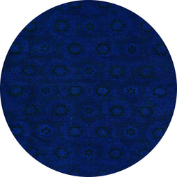 Round Machine Washable Abstract New Midnight Blue Rug, wshabs108