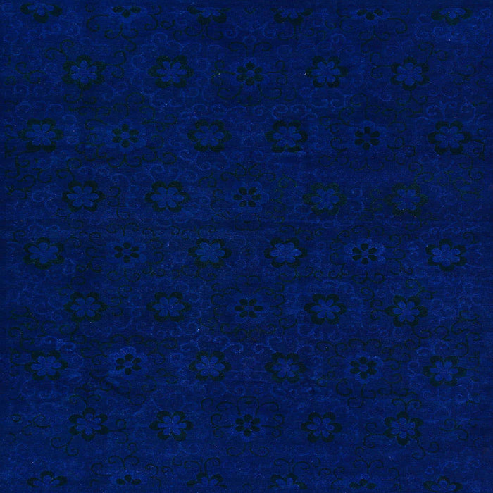 Square Machine Washable Abstract New Midnight Blue Rug, wshabs108