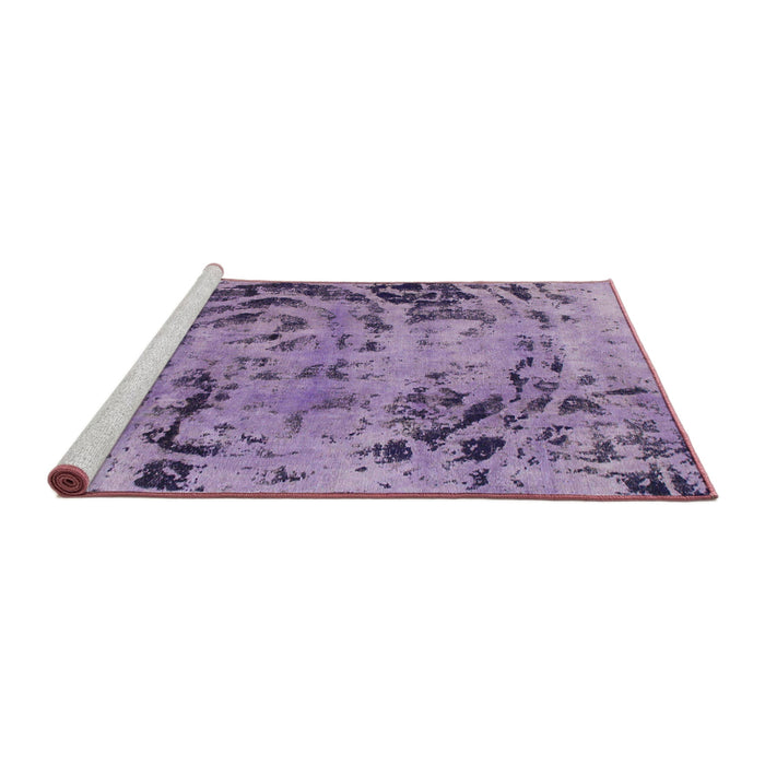 Sideview of Machine Washable Abstract Purple Rug, wshabs1090