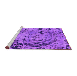 Sideview of Machine Washable Abstract Purple Modern Area Rugs, wshabs1090pur