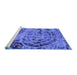 Sideview of Machine Washable Abstract Blue Modern Rug, wshabs1090blu