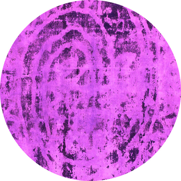 Round Machine Washable Abstract Pink Modern Rug, wshabs1090pnk