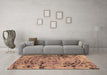 Machine Washable Abstract Brown Modern Rug in a Living Room,, wshabs1090brn