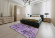 Machine Washable Abstract Purple Rug in a Bedroom, wshabs1090