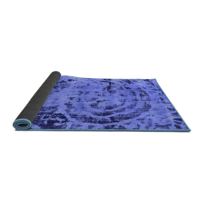 Sideview of Abstract Blue Modern Rug, abs1090blu