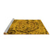 Sideview of Machine Washable Abstract Yellow Modern Rug, wshabs1090yw