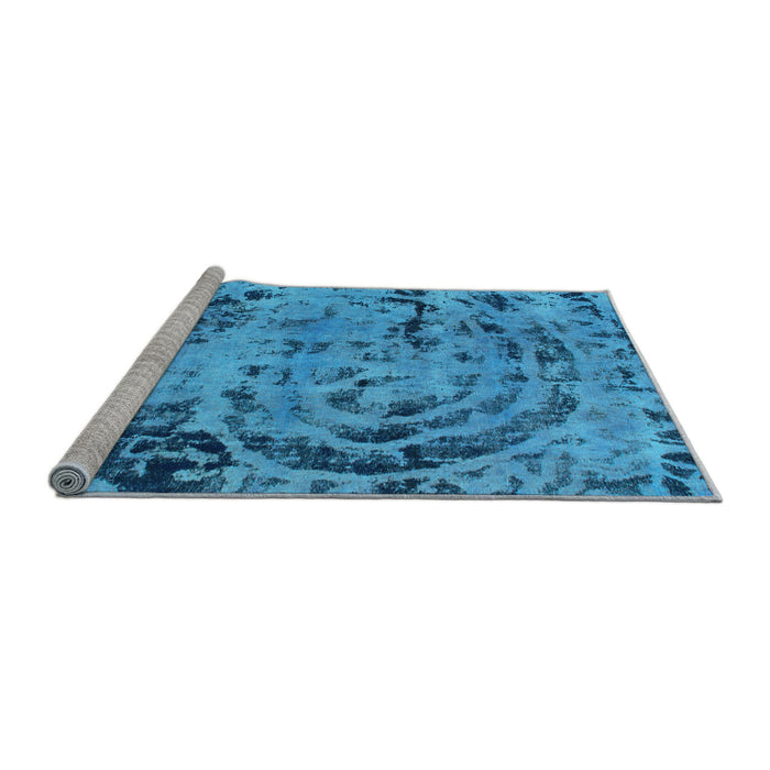 Sideview of Machine Washable Abstract Light Blue Modern Rug, wshabs1090lblu