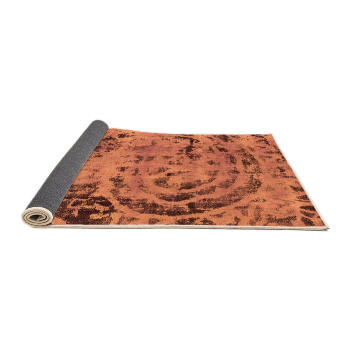 Sideview of Abstract Orange Modern Rug, abs1090org