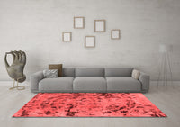 Machine Washable Abstract Red Modern Rug, wshabs1090red