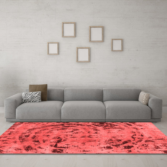 Modern Red Washable Rugs