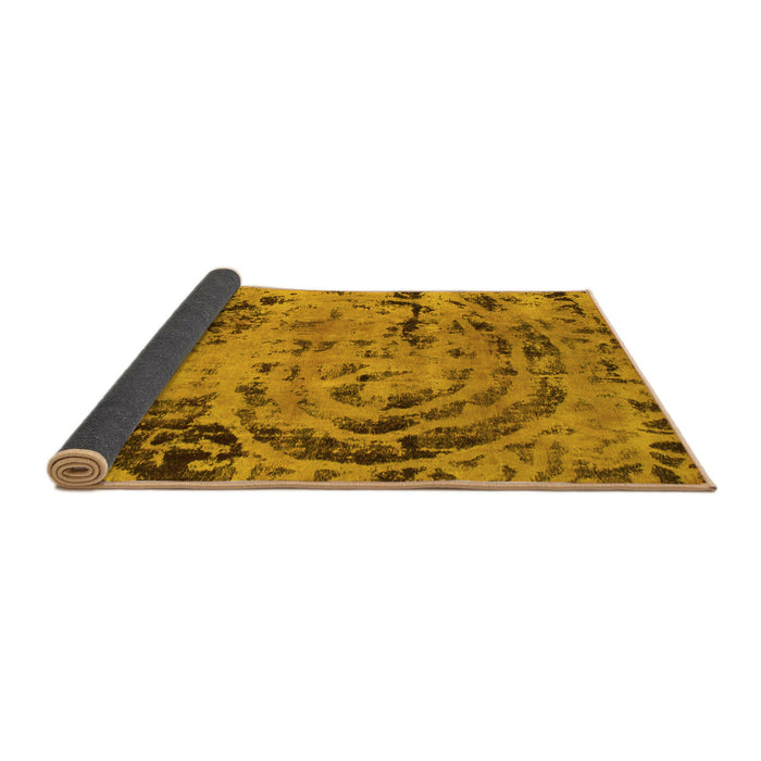 Sideview of Abstract Yellow Modern Rug, abs1090yw