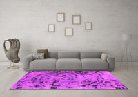 Machine Washable Abstract Pink Modern Rug, wshabs1090pnk