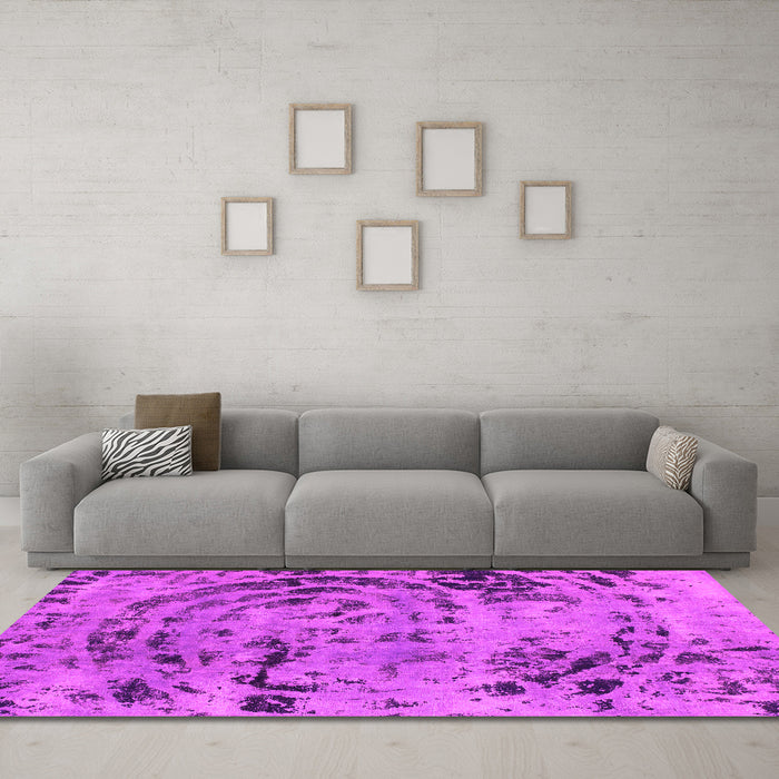 Machine Washable Abstract Pink Modern Rug in a Living Room, wshabs1090pnk