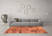 Machine Washable Abstract Orange Modern Area Rugs in a Living Room, wshabs1090org