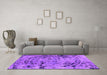 Machine Washable Abstract Purple Modern Area Rugs in a Living Room, wshabs1090pur