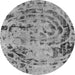 Round Machine Washable Abstract Gray Modern Rug, wshabs1090gry