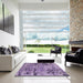 Square Machine Washable Abstract Purple Rug in a Living Room, wshabs1090
