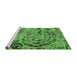 Sideview of Machine Washable Abstract Green Modern Area Rugs, wshabs1090grn