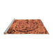 Sideview of Machine Washable Abstract Orange Modern Area Rugs, wshabs1090org