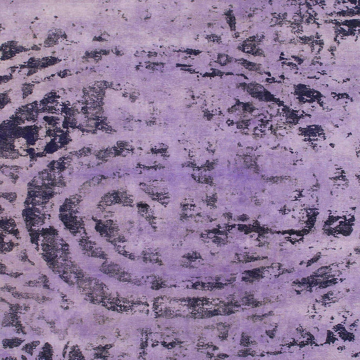 Round Abstract Purple Modern Rug, abs1090