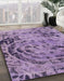 Round Abstract Purple Modern Rug in a Office, abs1090