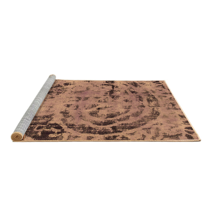 Sideview of Machine Washable Abstract Brown Modern Rug, wshabs1090brn