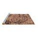 Sideview of Machine Washable Abstract Brown Modern Rug, wshabs1090brn