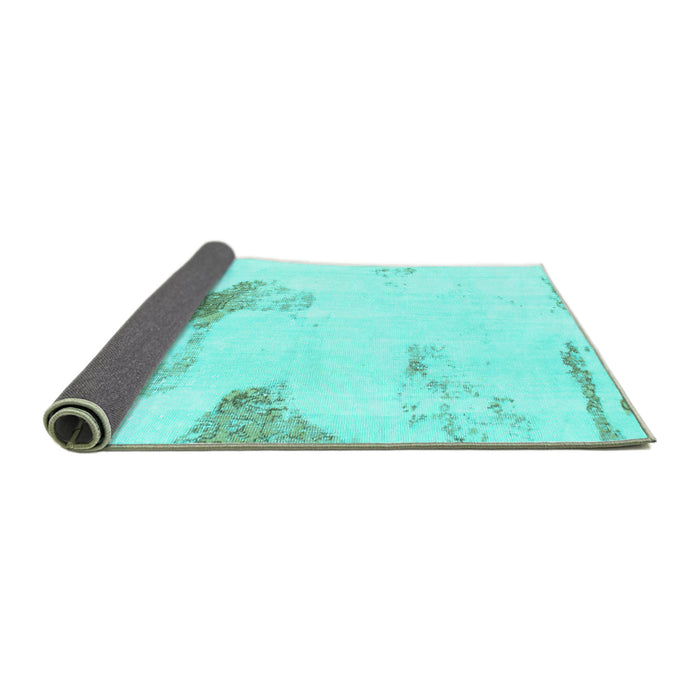 Sideview of Solid Turquoise Modern Rug, abs1091turq