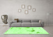 Machine Washable Solid Green Modern Area Rugs in a Living Room,, wshabs1091grn