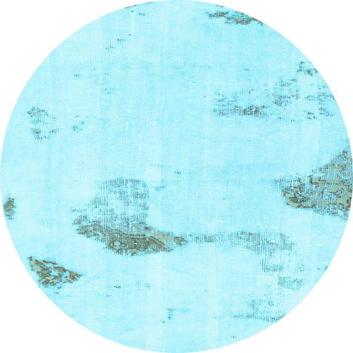 Round Solid Light Blue Modern Rug, abs1091lblu