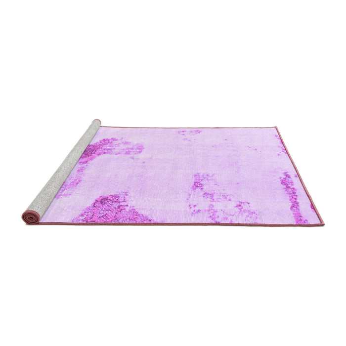Sideview of Machine Washable Solid Purple Modern Area Rugs, wshabs1091pur