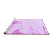 Sideview of Machine Washable Solid Purple Modern Area Rugs, wshabs1091pur