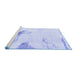 Sideview of Machine Washable Solid Blue Modern Rug, wshabs1091blu