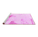 Sideview of Machine Washable Solid Pink Modern Rug, wshabs1091pnk