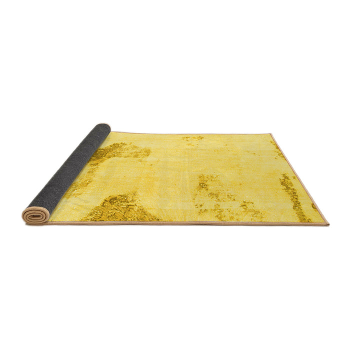 Sideview of Solid Yellow Modern Rug, abs1091yw