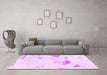 Machine Washable Solid Purple Modern Area Rugs in a Living Room, wshabs1091pur