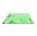 Sideview of Machine Washable Solid Emerald Green Modern Area Rugs, wshabs1091emgrn