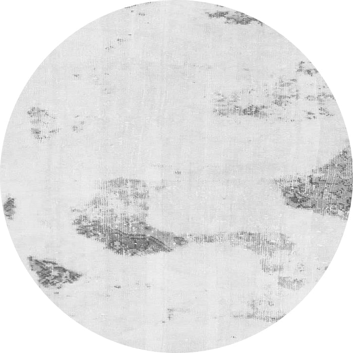 Round Machine Washable Solid Gray Modern Rug, wshabs1091gry