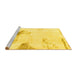 Sideview of Machine Washable Solid Yellow Modern Rug, wshabs1091yw