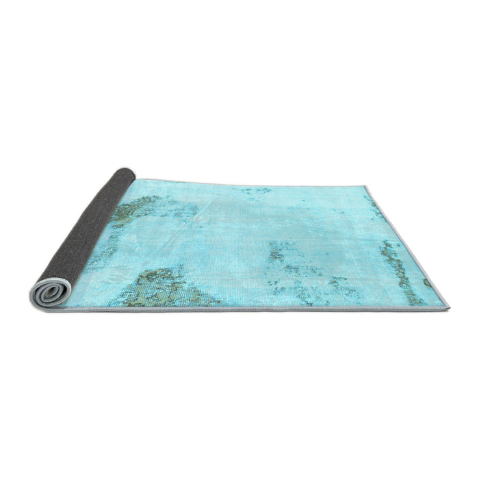 Sideview of Solid Light Blue Modern Rug, abs1091lblu