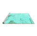 Sideview of Machine Washable Solid Turquoise Modern Area Rugs, wshabs1091turq