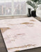 Machine Washable Abstract Pink Rug in a Family Room, wshabs1091