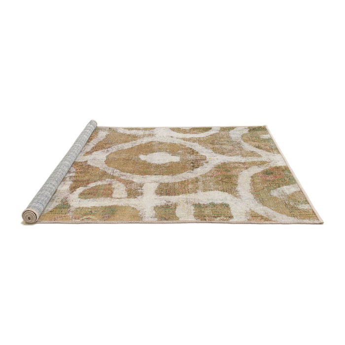 Sideview of Machine Washable Abstract Desert Sand Beige Rug, wshabs1092