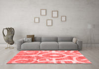 Machine Washable Abstract Red Modern Rug, wshabs1092red