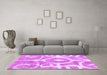 Machine Washable Abstract Purple Modern Area Rugs in a Living Room, wshabs1092pur