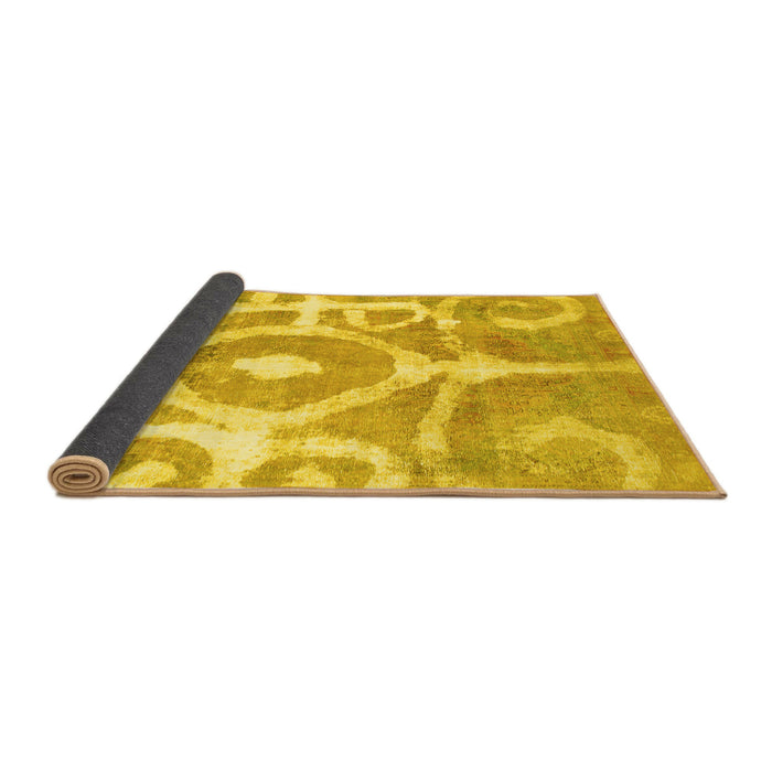 Sideview of Abstract Yellow Modern Rug, abs1092yw