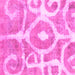Square Machine Washable Abstract Pink Modern Rug, wshabs1092pnk