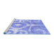 Sideview of Machine Washable Abstract Blue Modern Rug, wshabs1092blu