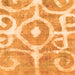 Square Machine Washable Abstract Orange Modern Area Rugs, wshabs1092org