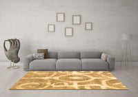 Machine Washable Abstract Brown Modern Rug, wshabs1092brn